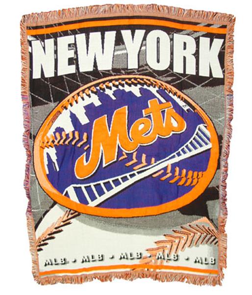 New York Mets Woven Jacquard Tapestry Throw