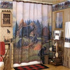 BLACK BEAR LODGE Shower Curtain & Accessories