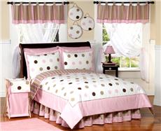 Pink & Brown Modern Polka Dots Bedding Sets for Kids