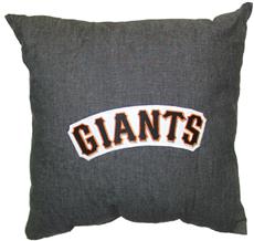 SAN FRANCISCO GIANTS 18&quot; Denim Square Pillow | By DomesticBin