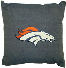 NFL Denver Broncos Denim 18&quot; Square Pillow | By DomesticBin