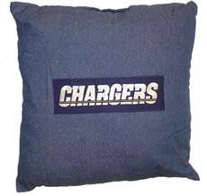 NFL San Diego Chargers Denim 18&quot; Square Pillow | By DomesticBin