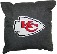 Kansas City Chiefs 18&quot; Denim Square Pillow | By DomesticBin