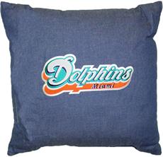 MIAMI DOLPHINS 18&quot; Denim Pillow | By DomesticBin