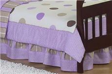 Mod Dots Purple Full/Queen Bedskirt | By DomesticBin