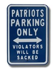 New England Patriots Steel No Parking Sign | By DomesticBin