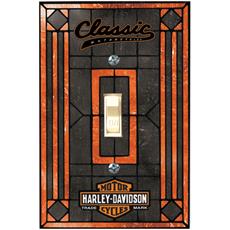 Harley Davidson Classic Single Art-Glass Switch Plate Cover | By DomesticBin