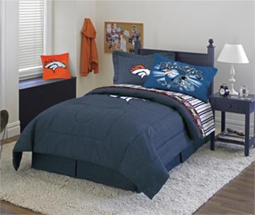 Denver Broncos Denim Comforter Sheet Set Combo