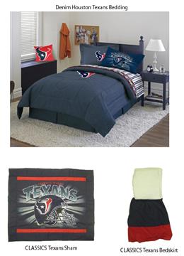 Houston Texans NFL Denim Comforter &amp; Sheet Set Combo | By DomesticBin