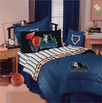 MINNESOTA TIMBERWOLVES Denim Comforter &amp; Sheet Set Combo | By DomesticBin